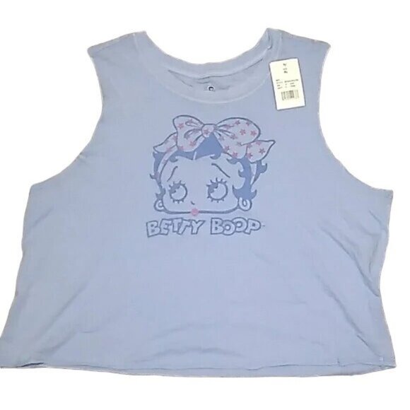 Betty Boop Pastel Blue Crop Top - Picture 1 of 4